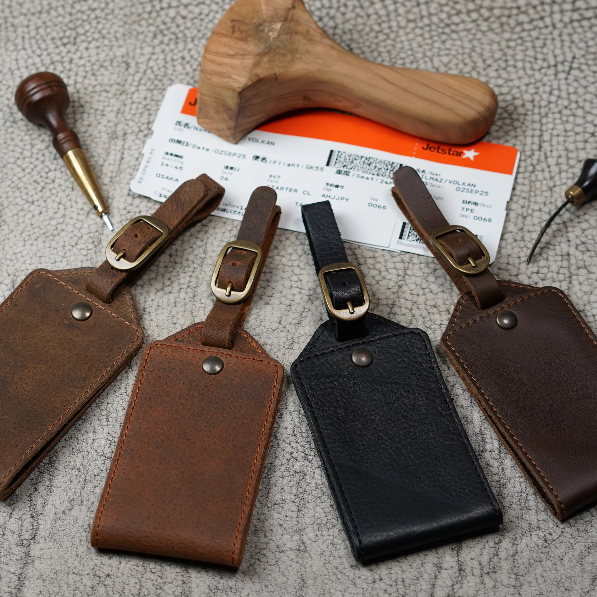 Bond Leather Luggage Tag | Dymnos Brown - Image 2