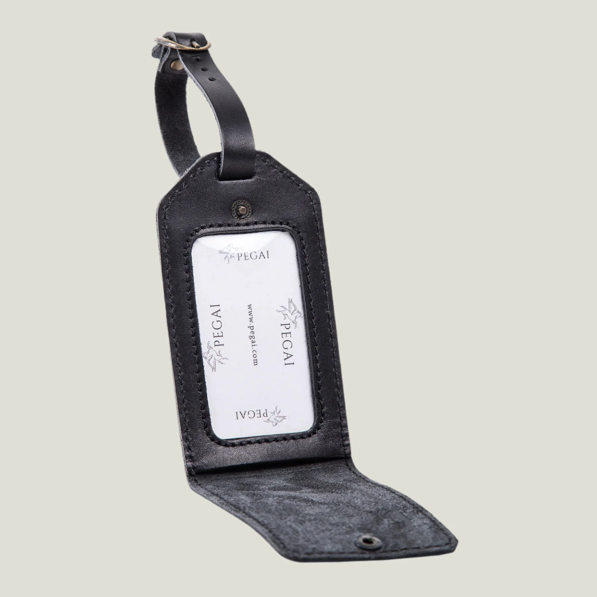 Bond Leather Luggage Tag | Maui Charcoal Black - Image 4