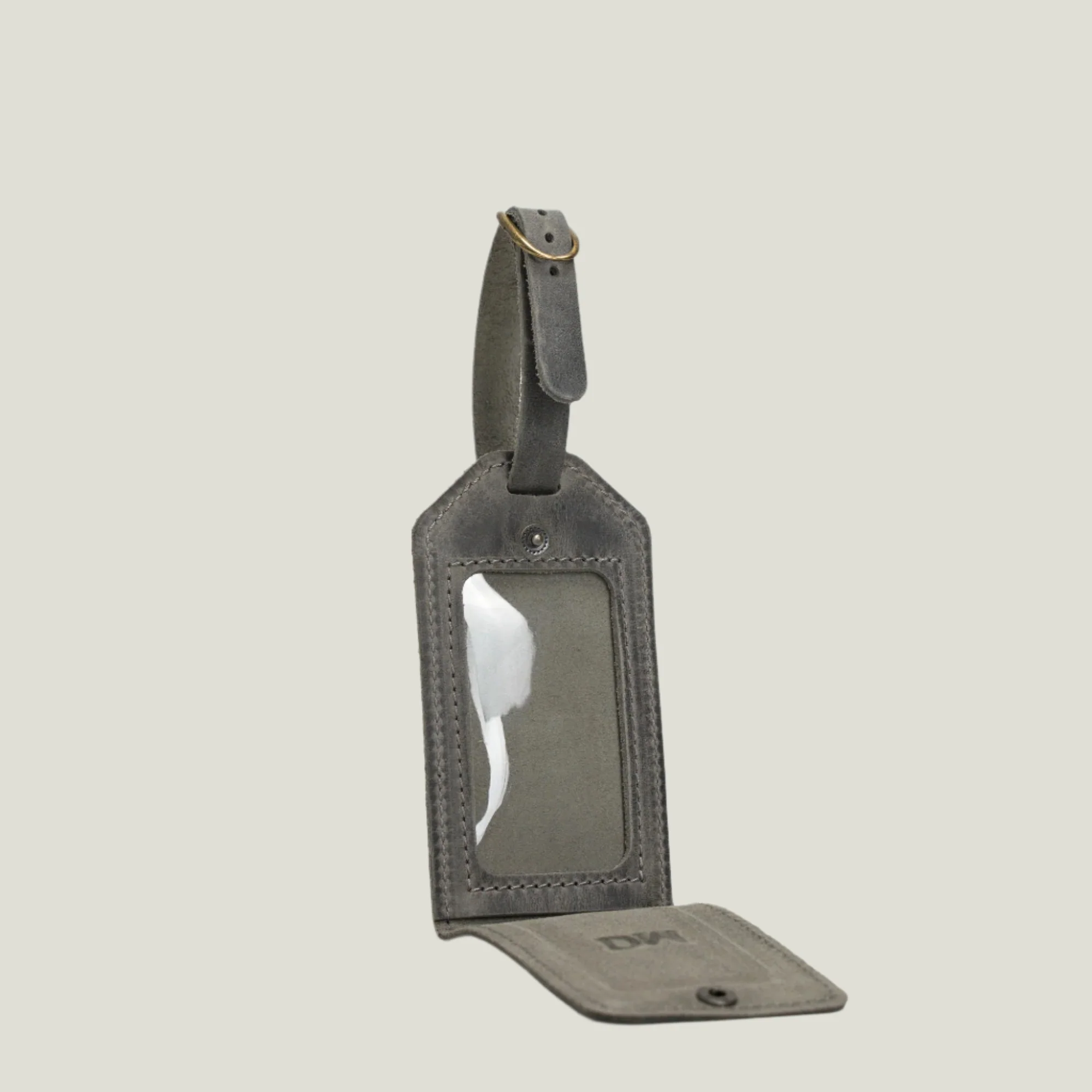 Bond Leather Luggage Tag | Rock Gray - Image 6