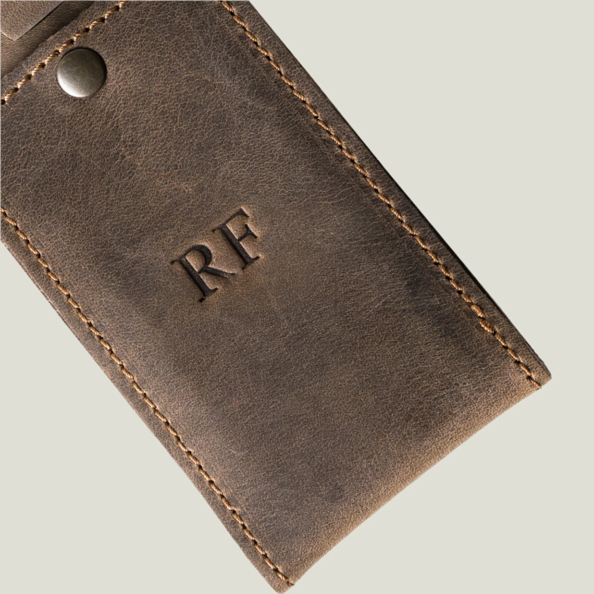 Bond Leather Luggage Tag | Sand Brown - Image 6