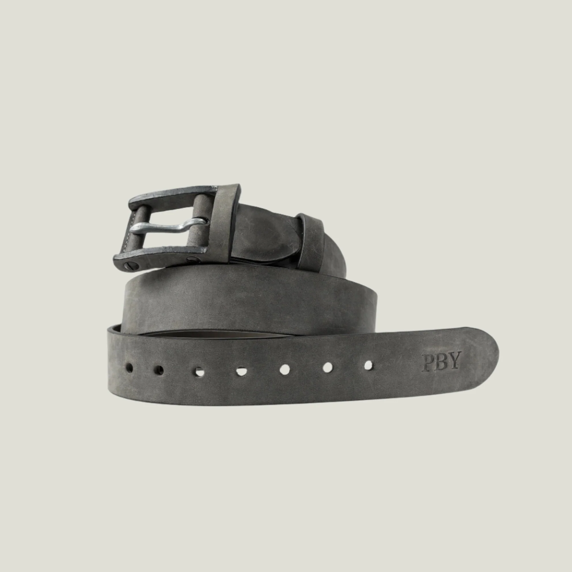 Boone Men's Leather Belt | Rock Gray - Image 4