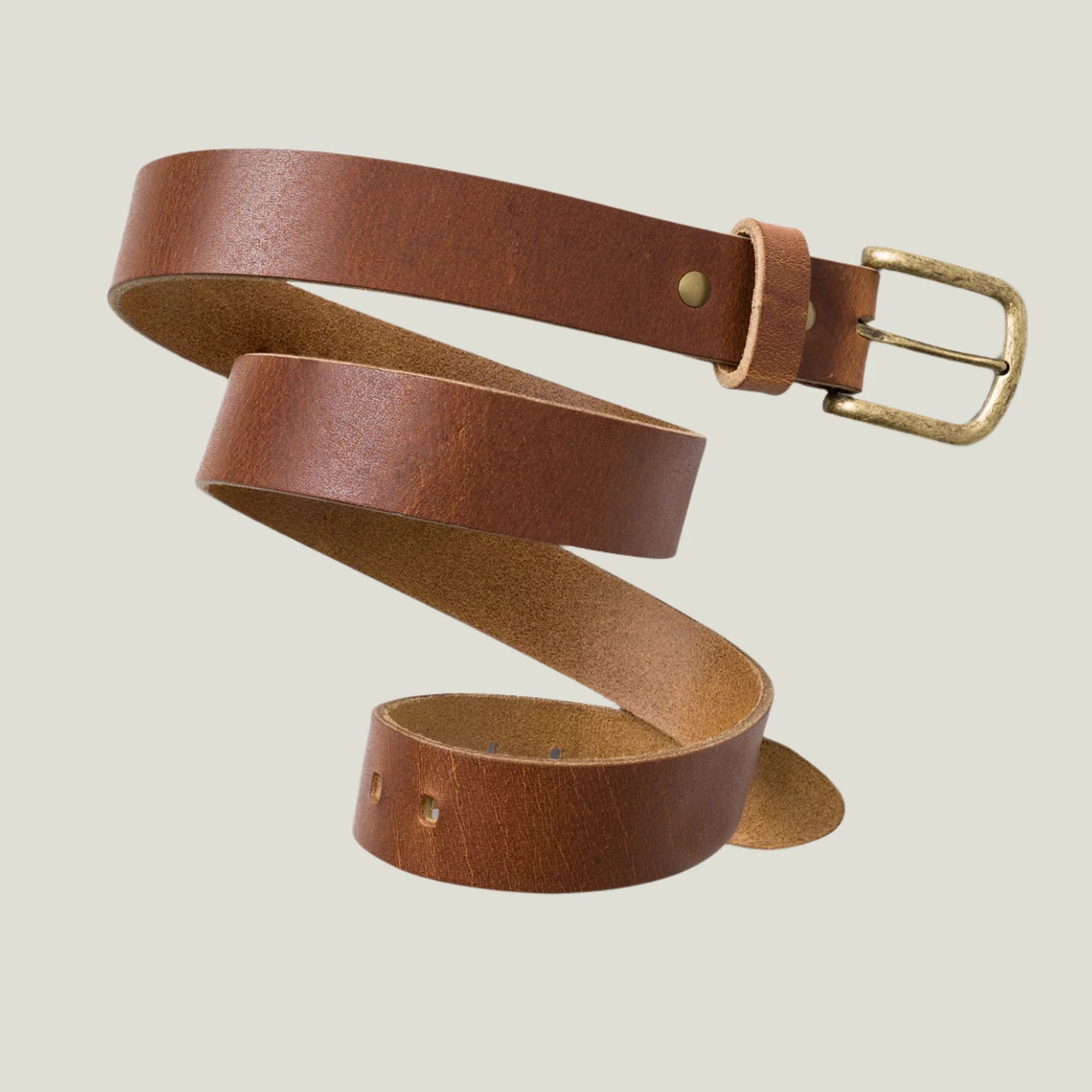 Buffalo Men's Leather Belt | Saddle Brown - Image 3