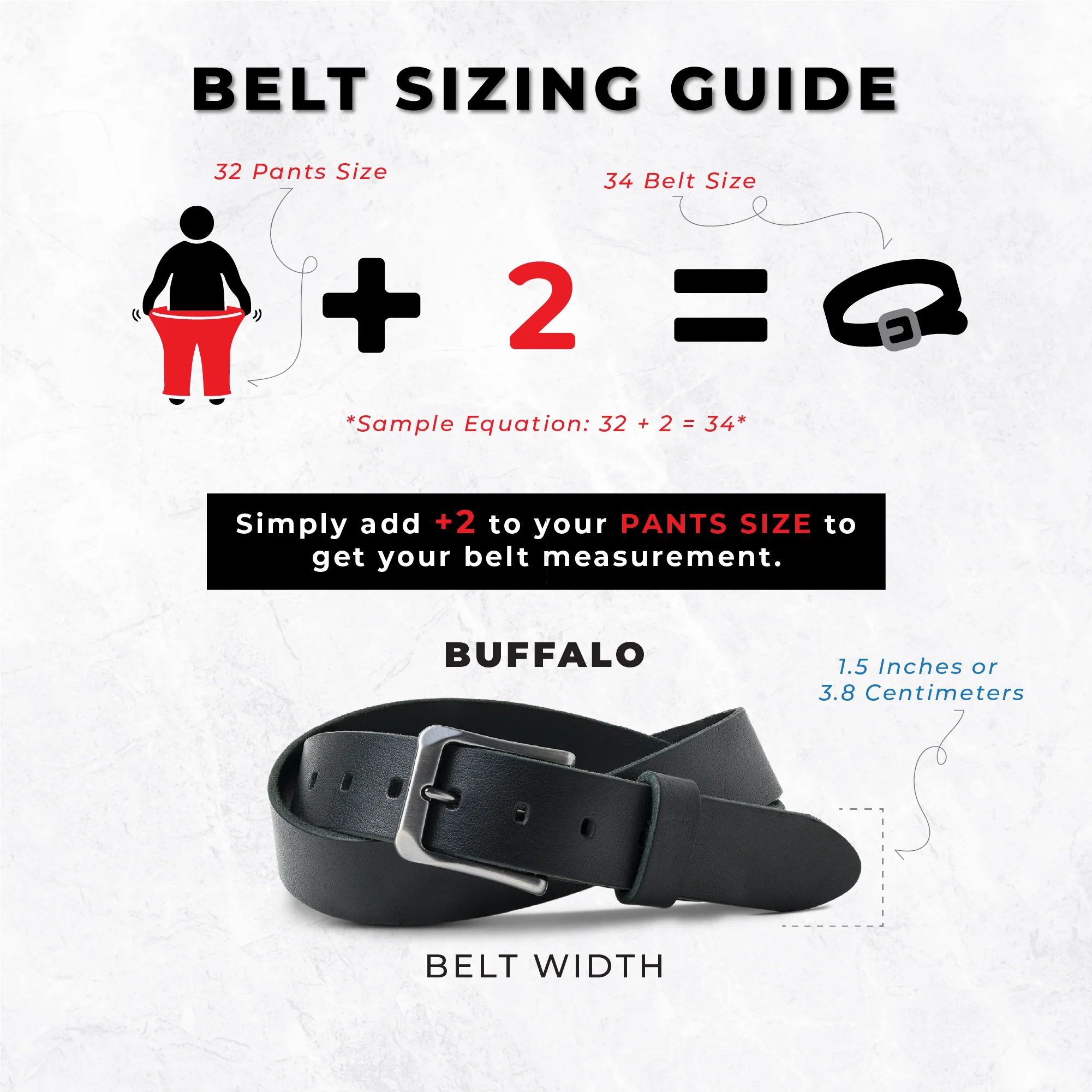 Buffalo Men's Leather Belt | Black - Image 5