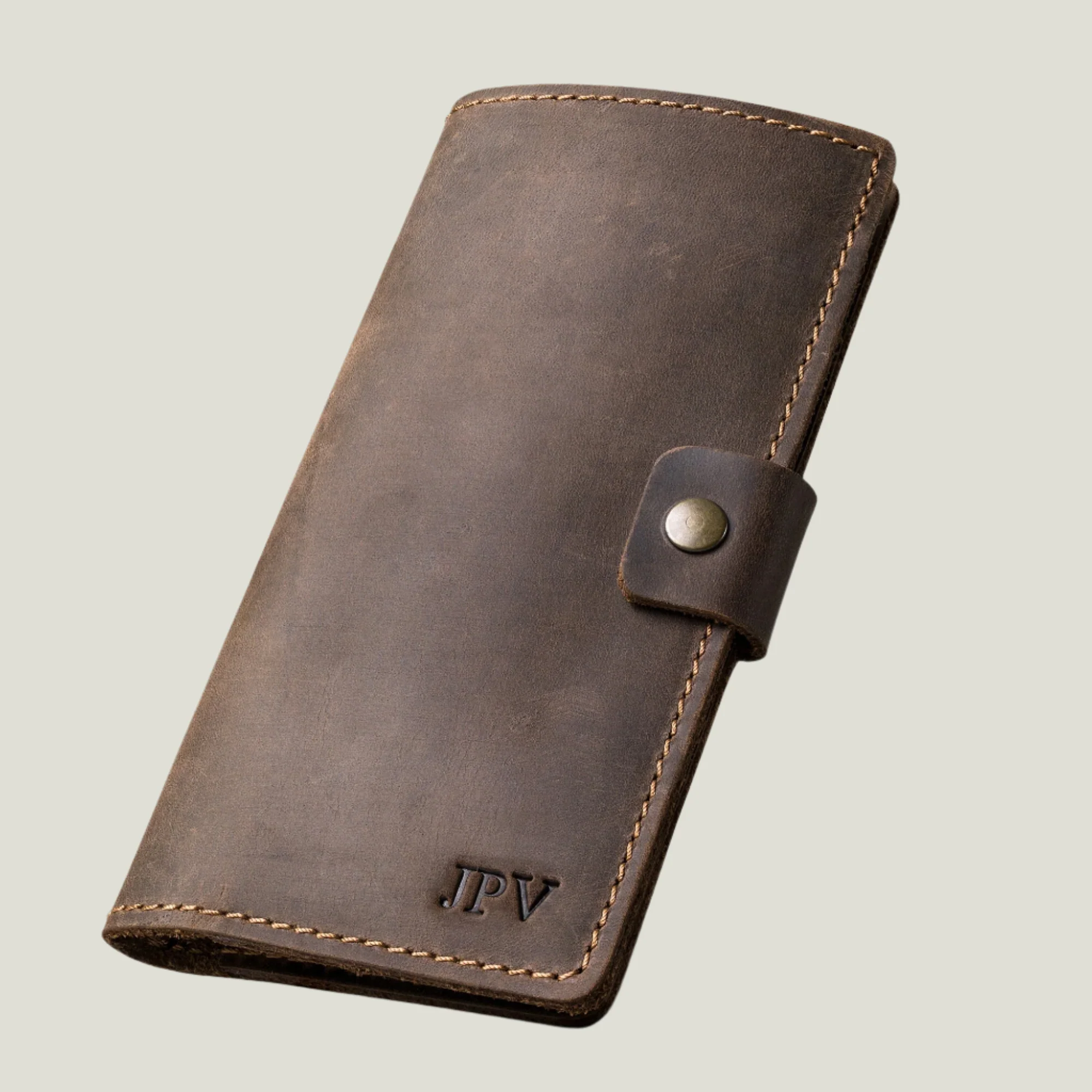 Clark Leather Checkbook Cover | Chestnut Brown - Image 3