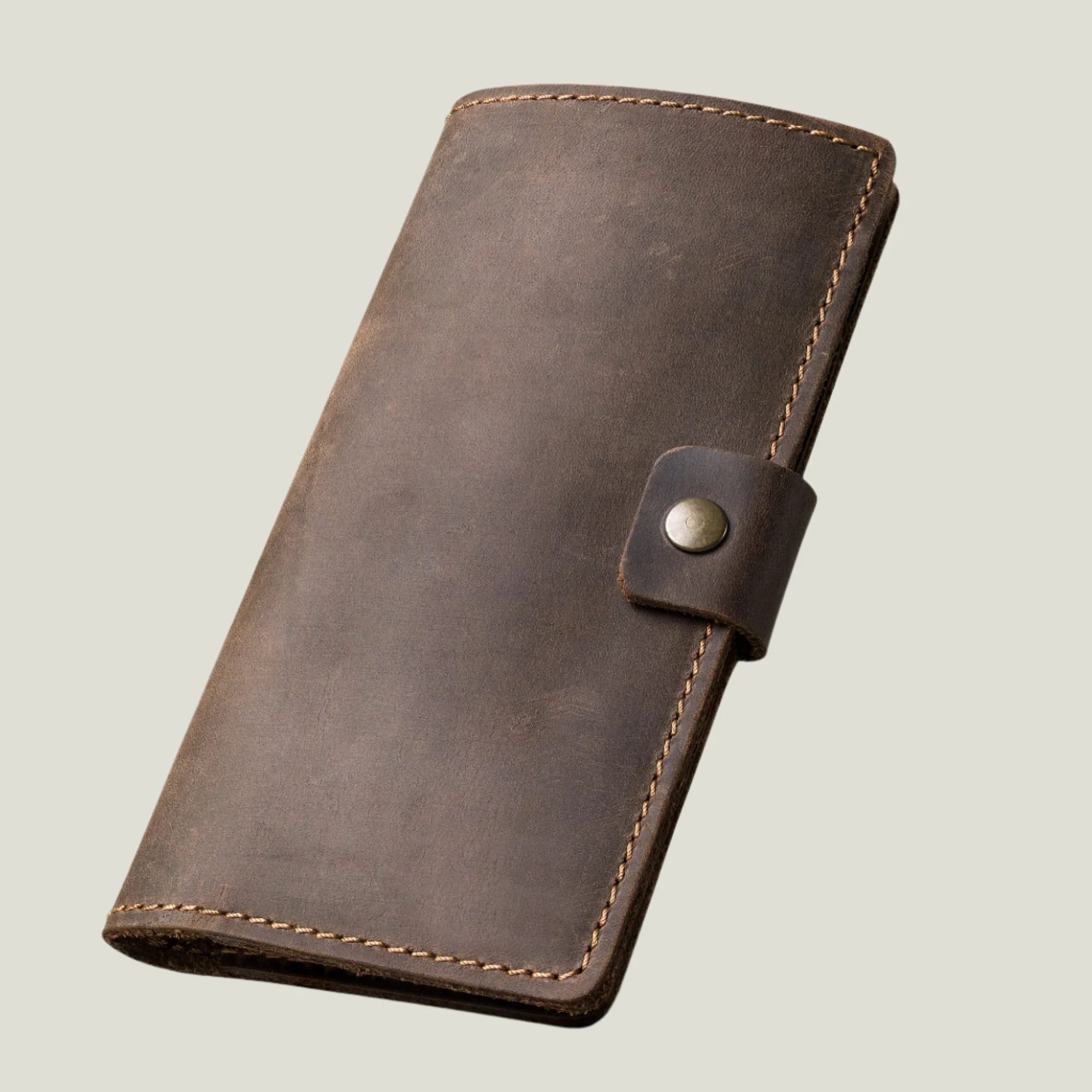 Clark Leather Checkbook Cover | Chestnut Brown - Image 4