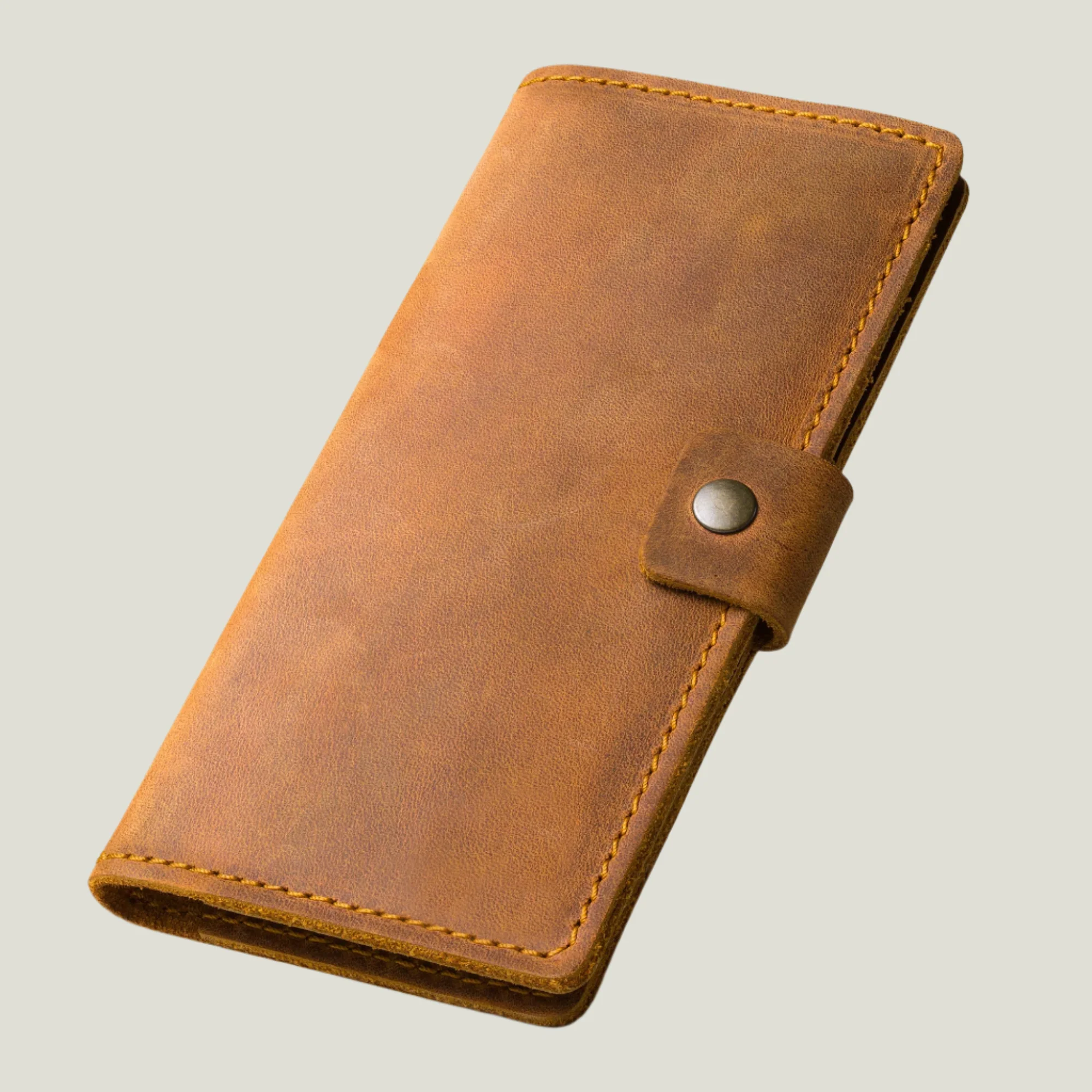 Clark Leather Checkbook Cover | Cinnamon Brown - Image 4