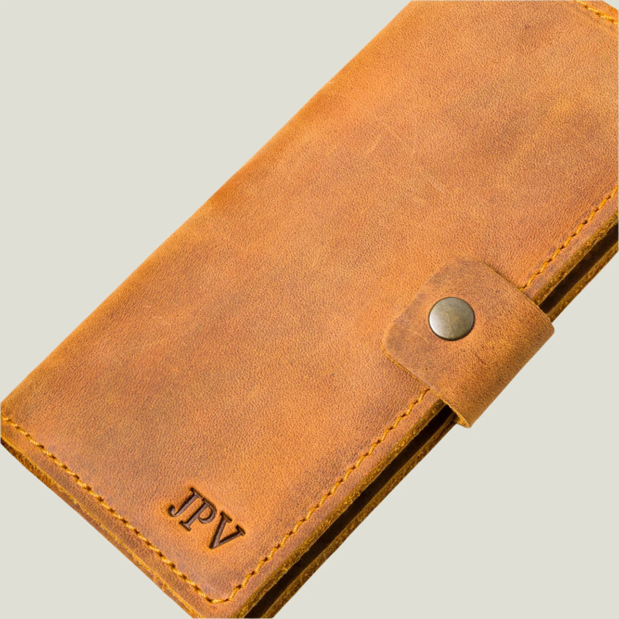 Clark Leather Checkbook Cover | Cinnamon Brown - Image 5