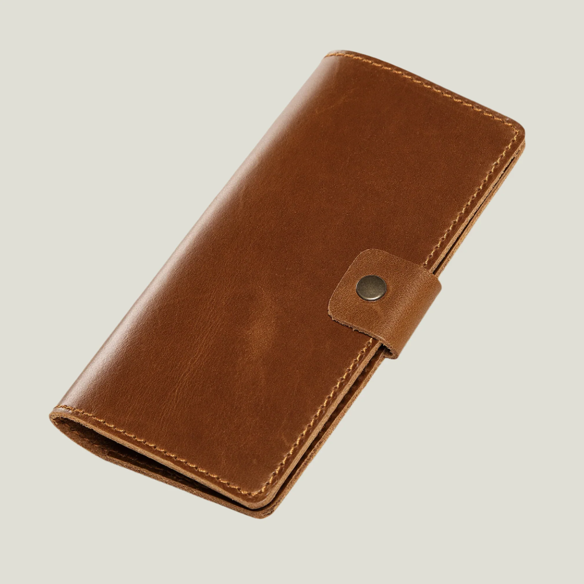 Clark Leather Checkbook Cover | Mustard Brown - Image 3