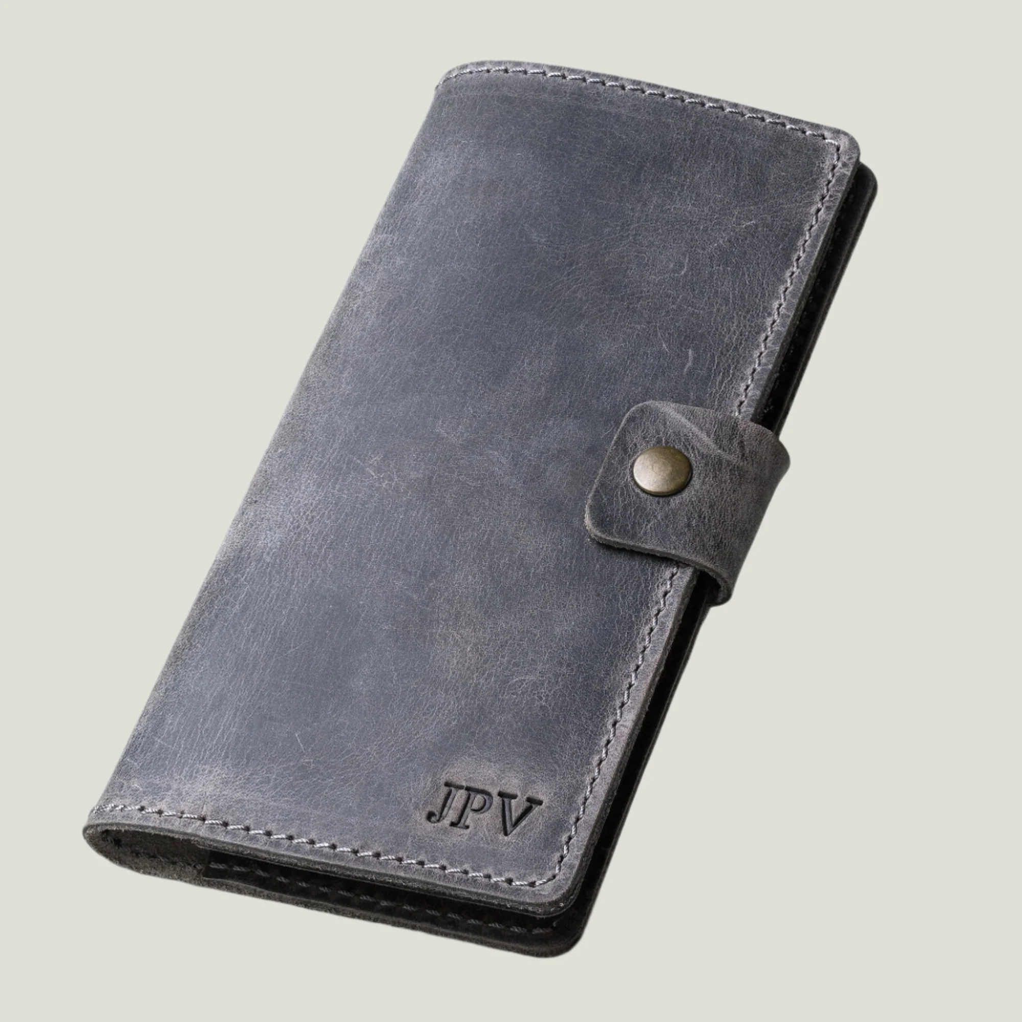 Clark Leather Checkbook Cover | Rock Gray - Image 3