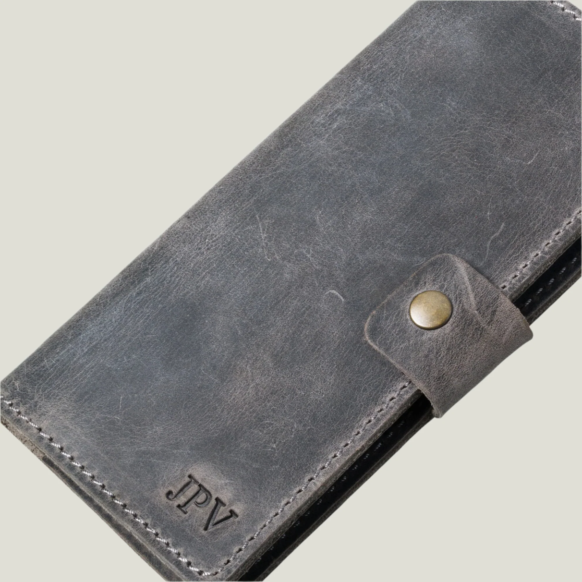 Clark Leather Checkbook Cover | Rock Gray - Image 5