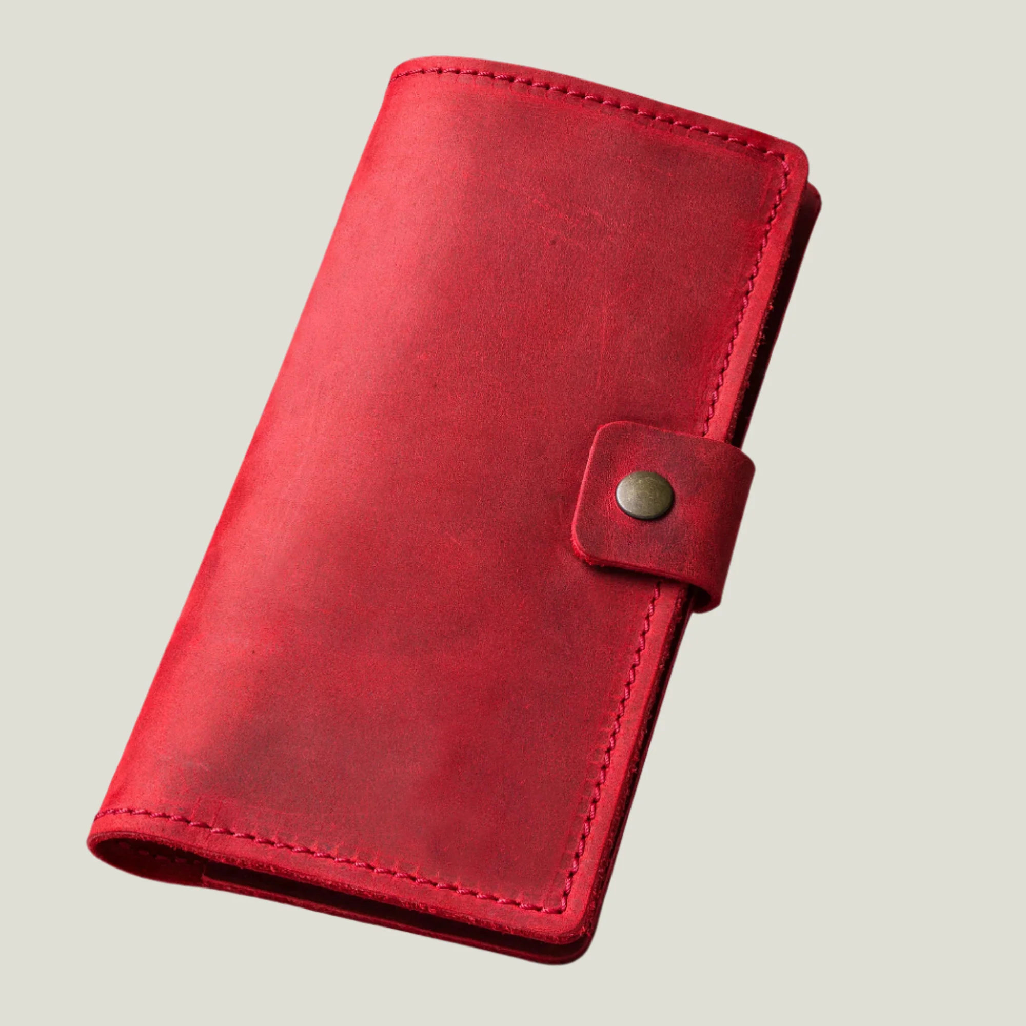 Clark Leather Checkbook Cover | Rose Red - Image 4