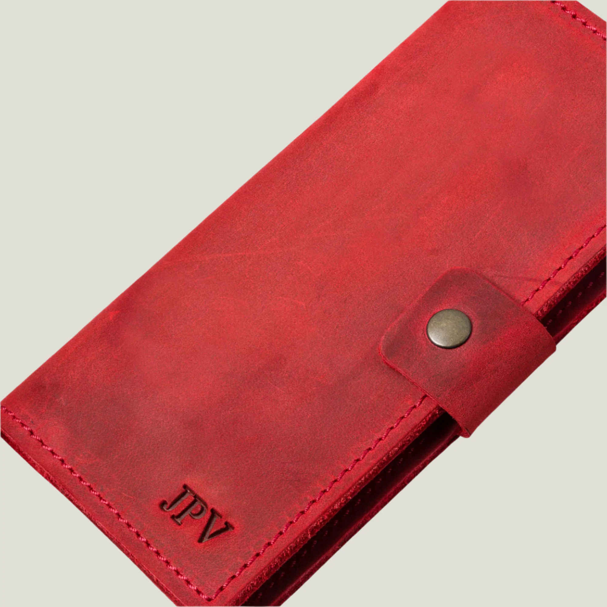 Clark Leather Checkbook Cover | Rose Red - Image 5
