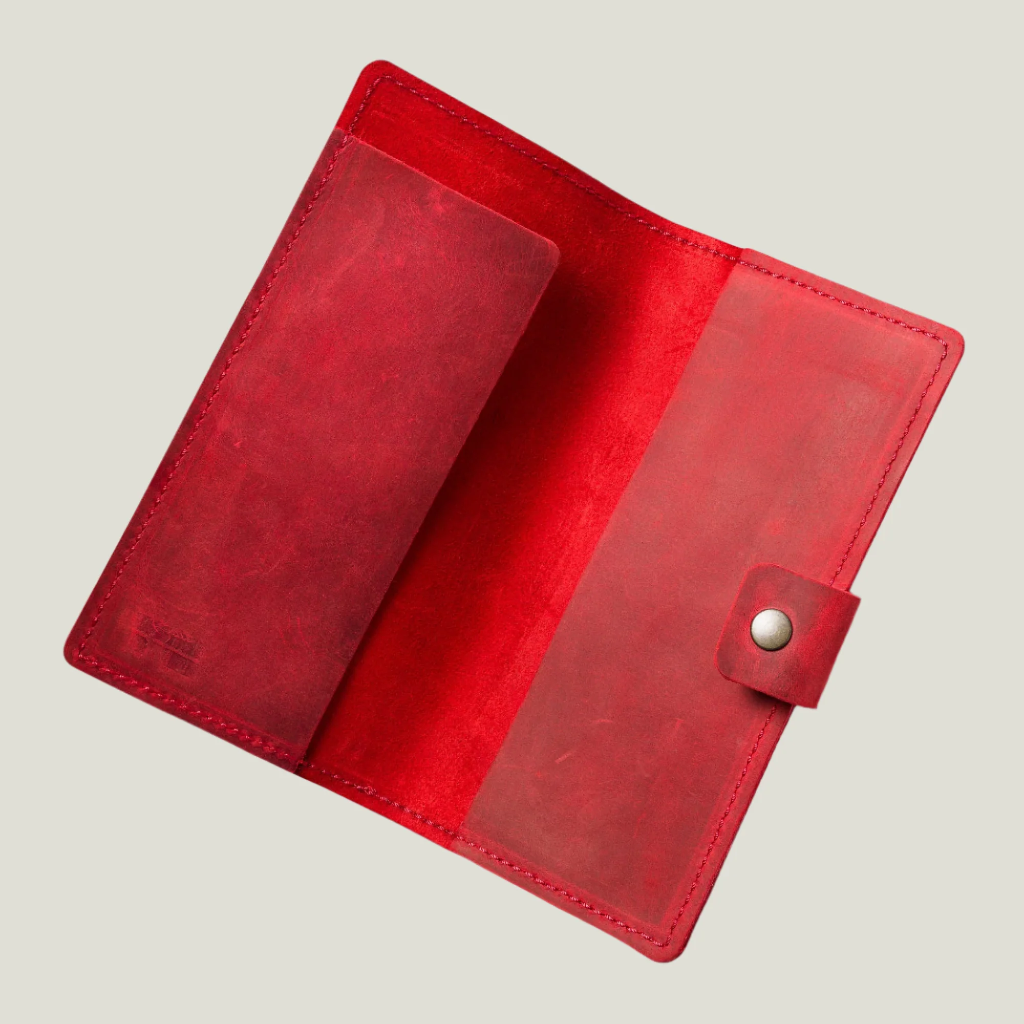 Clark Leather Checkbook Cover | Rose Red - Image 7
