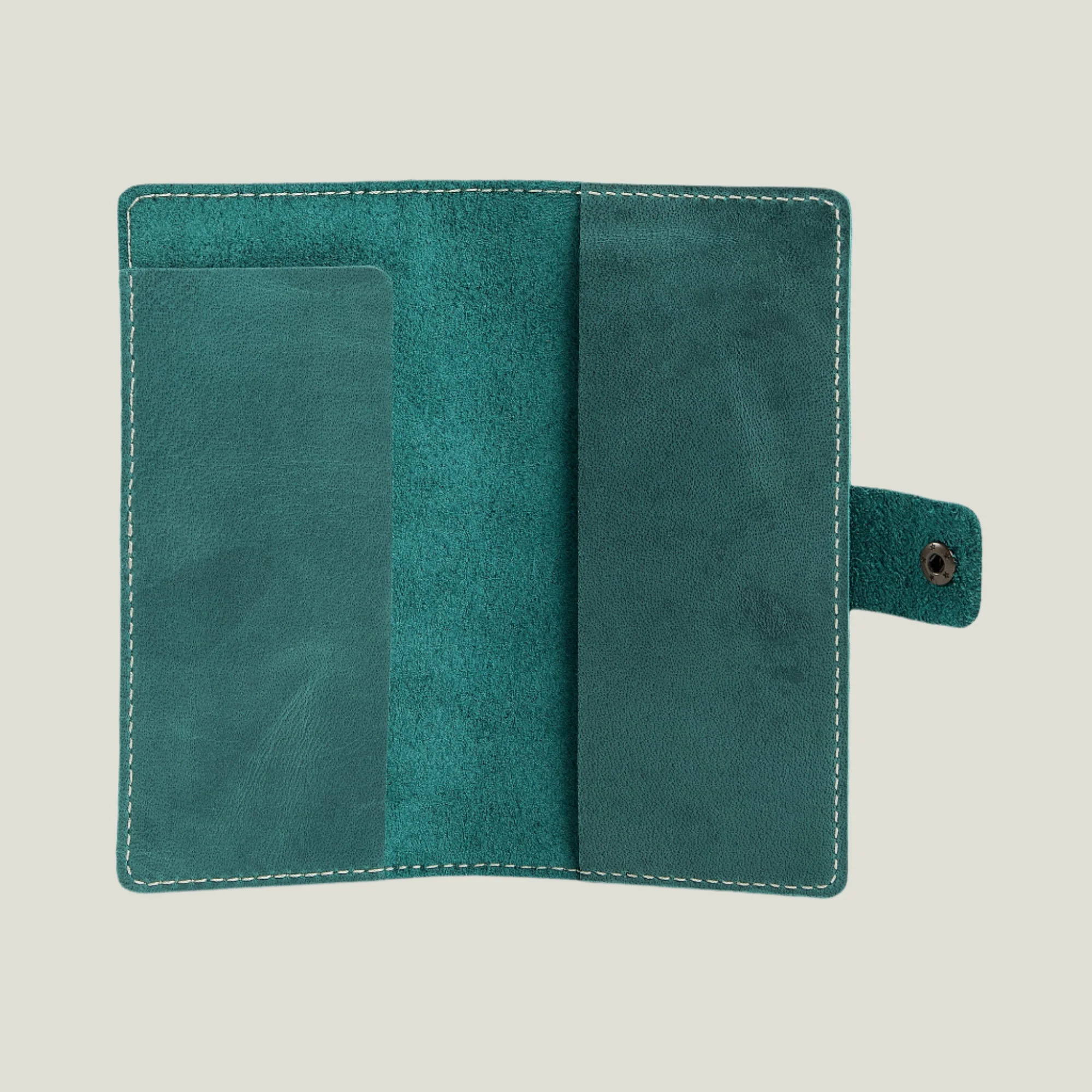 Clark Leather Checkbook Cover | Turquoise Green - Image 6