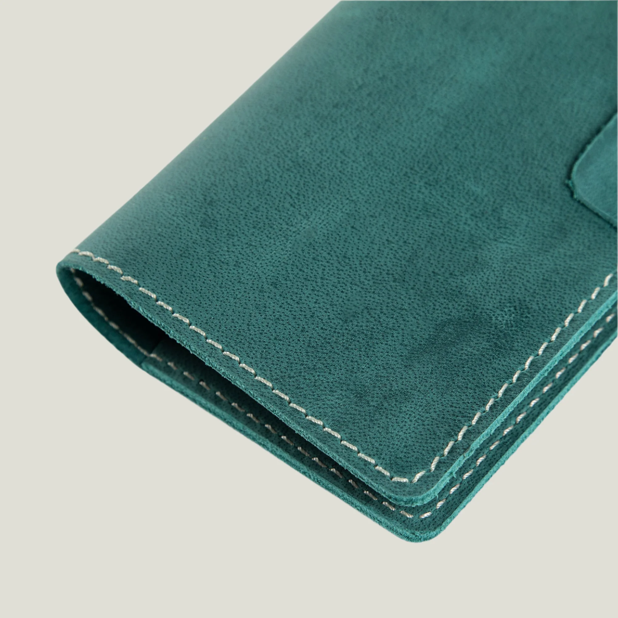 Clark Leather Checkbook Cover | Turquoise Green - Image 7