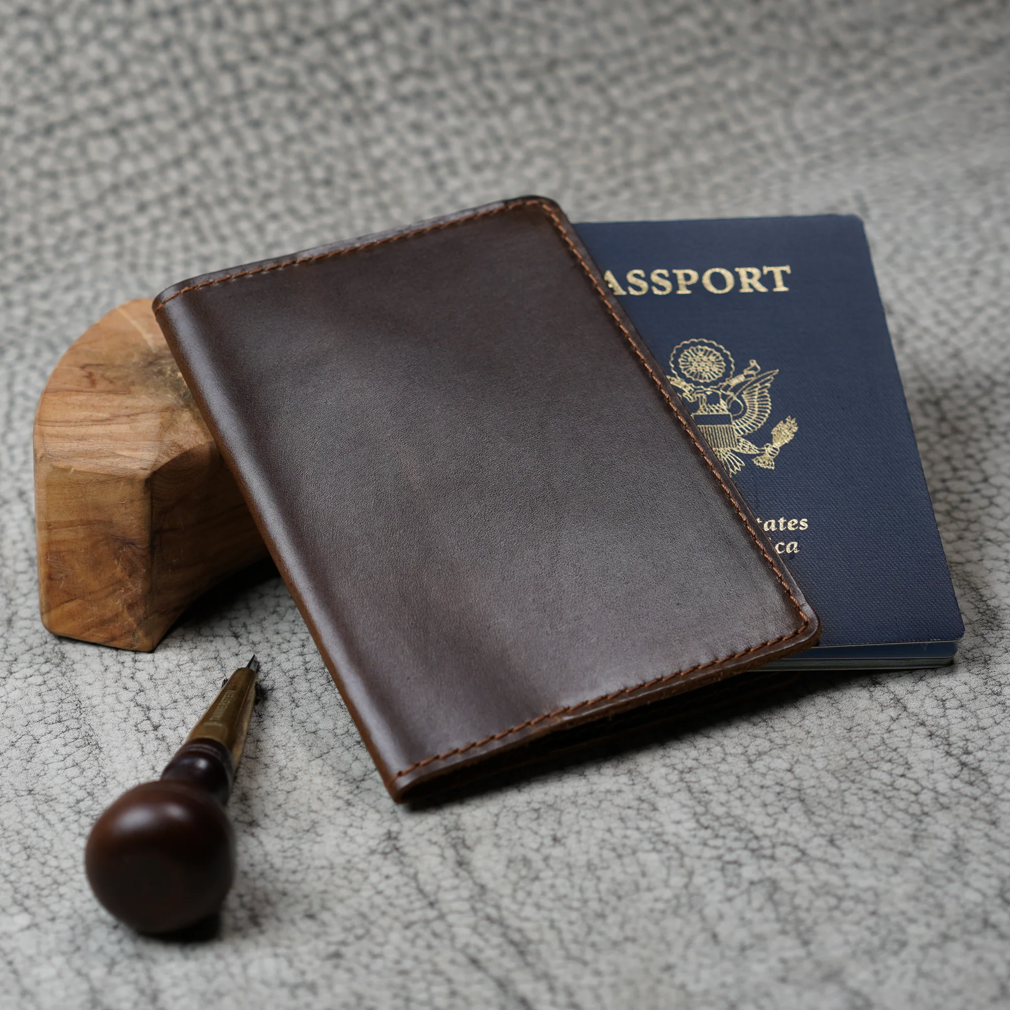 DeKalb Leather Passport Cover | Dual Tone Coffee - Image 2