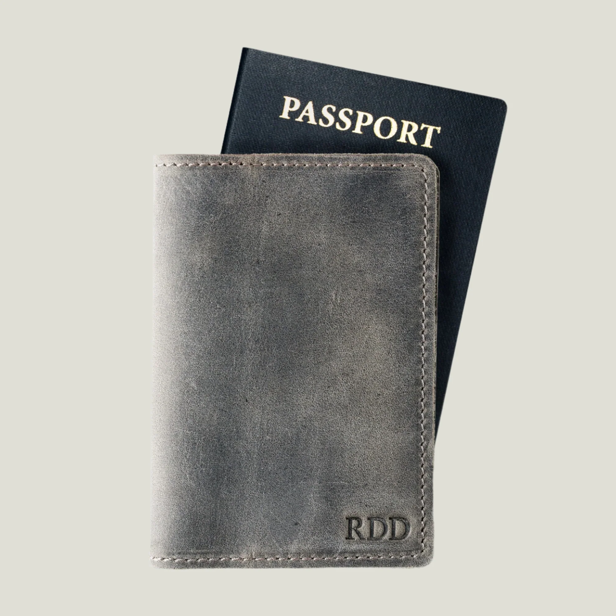 DeKalb Leather Passport Cover | Rock Gray