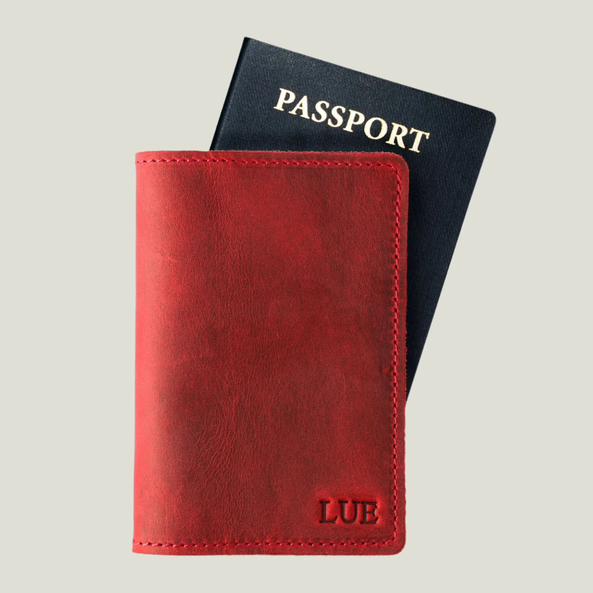 DeKalb Leather Passport Cover | Rose Red