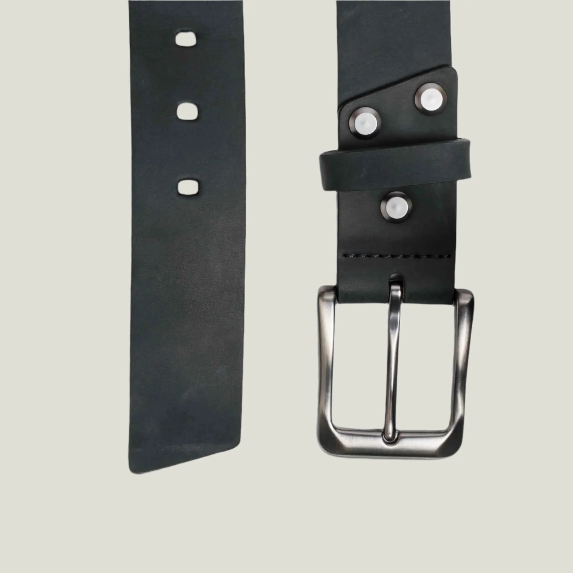 Dolton Men's Leather Belt | Charcoal - Image 2