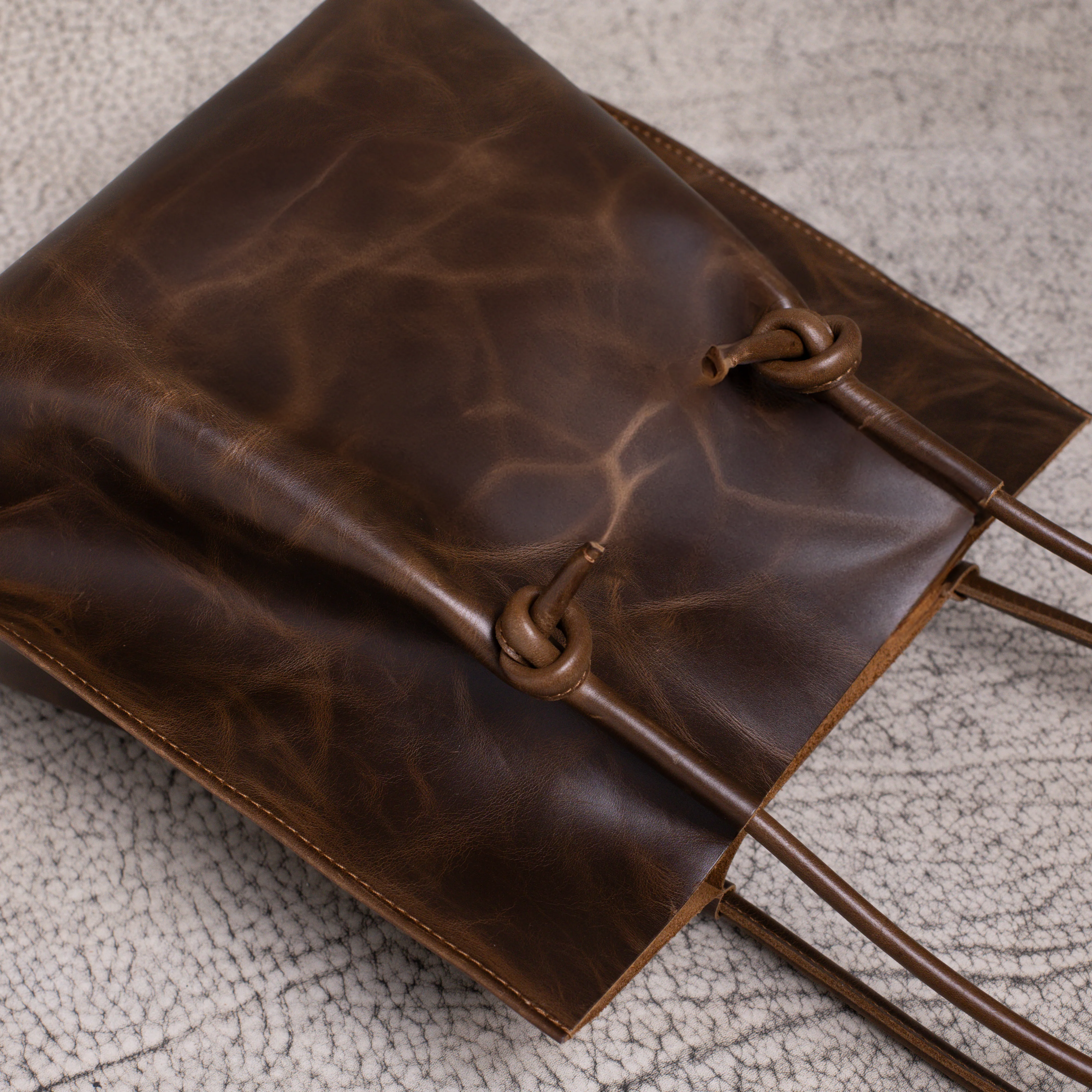 Flora Everyday Leather Tote | Dual Tone Coffee - Image 6