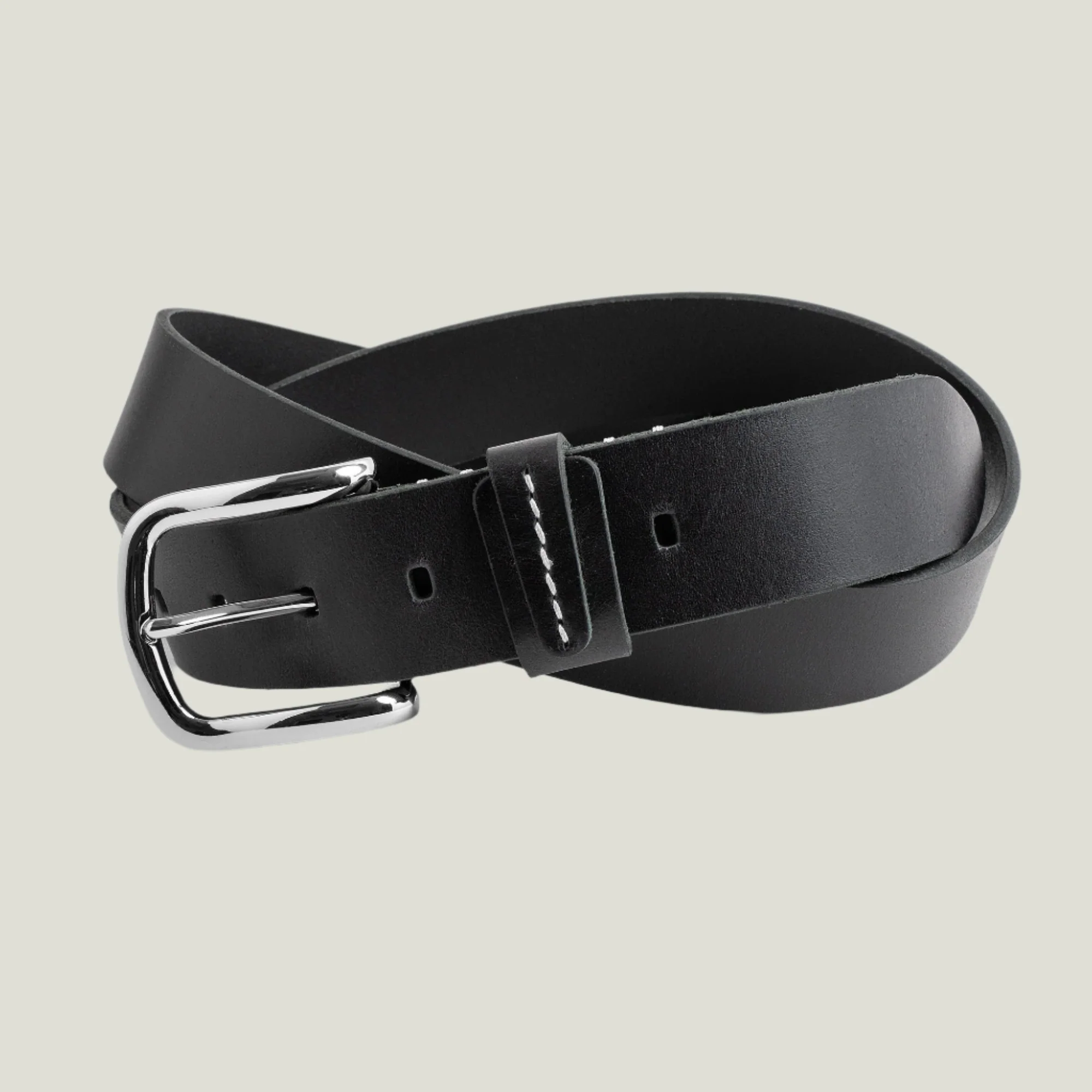 Harry Men's Leather Belt | Black & White