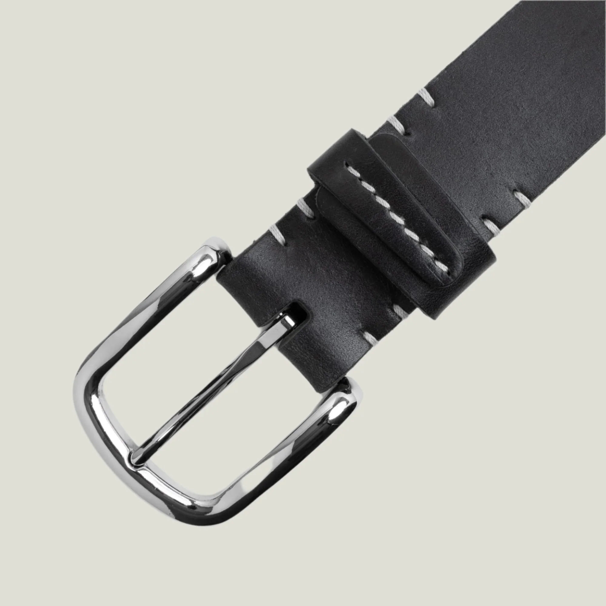 Harry Men's Leather Belt | Black & White - Image 2