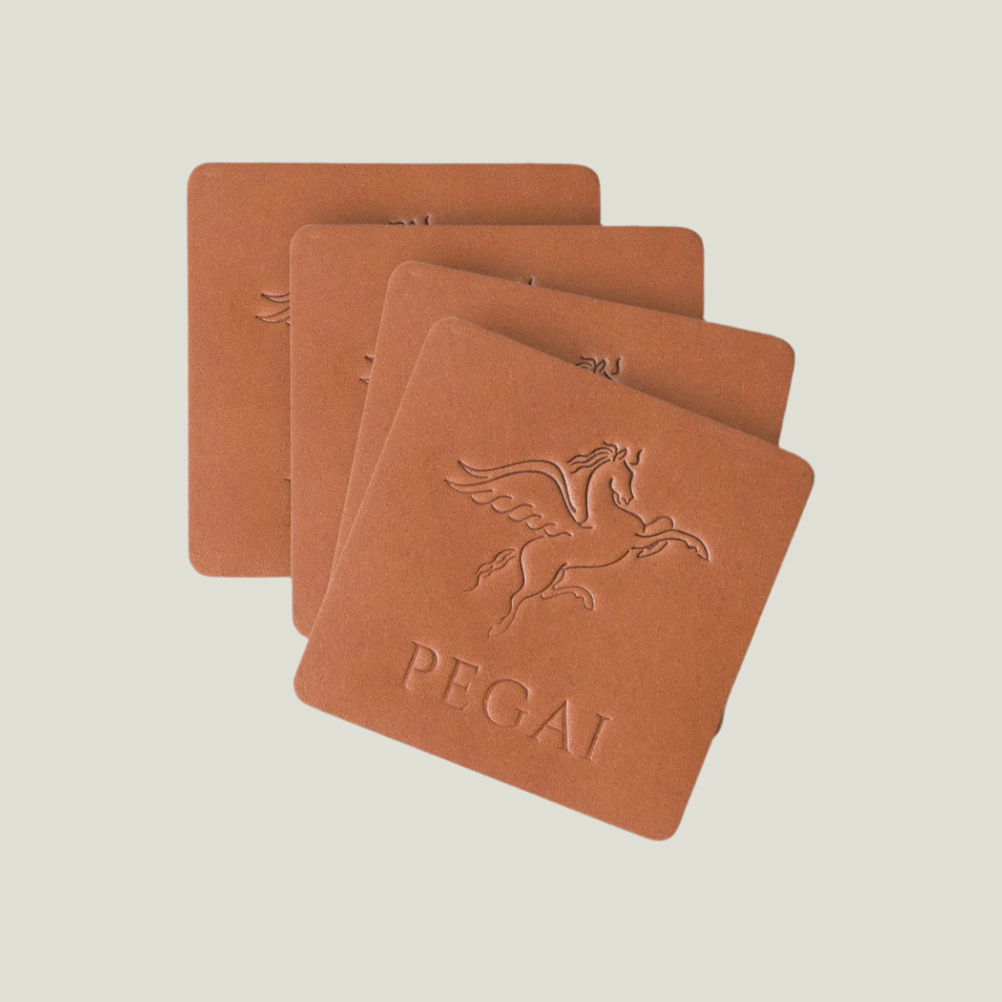 Kirby Leather Coaster Set | Taba Brown