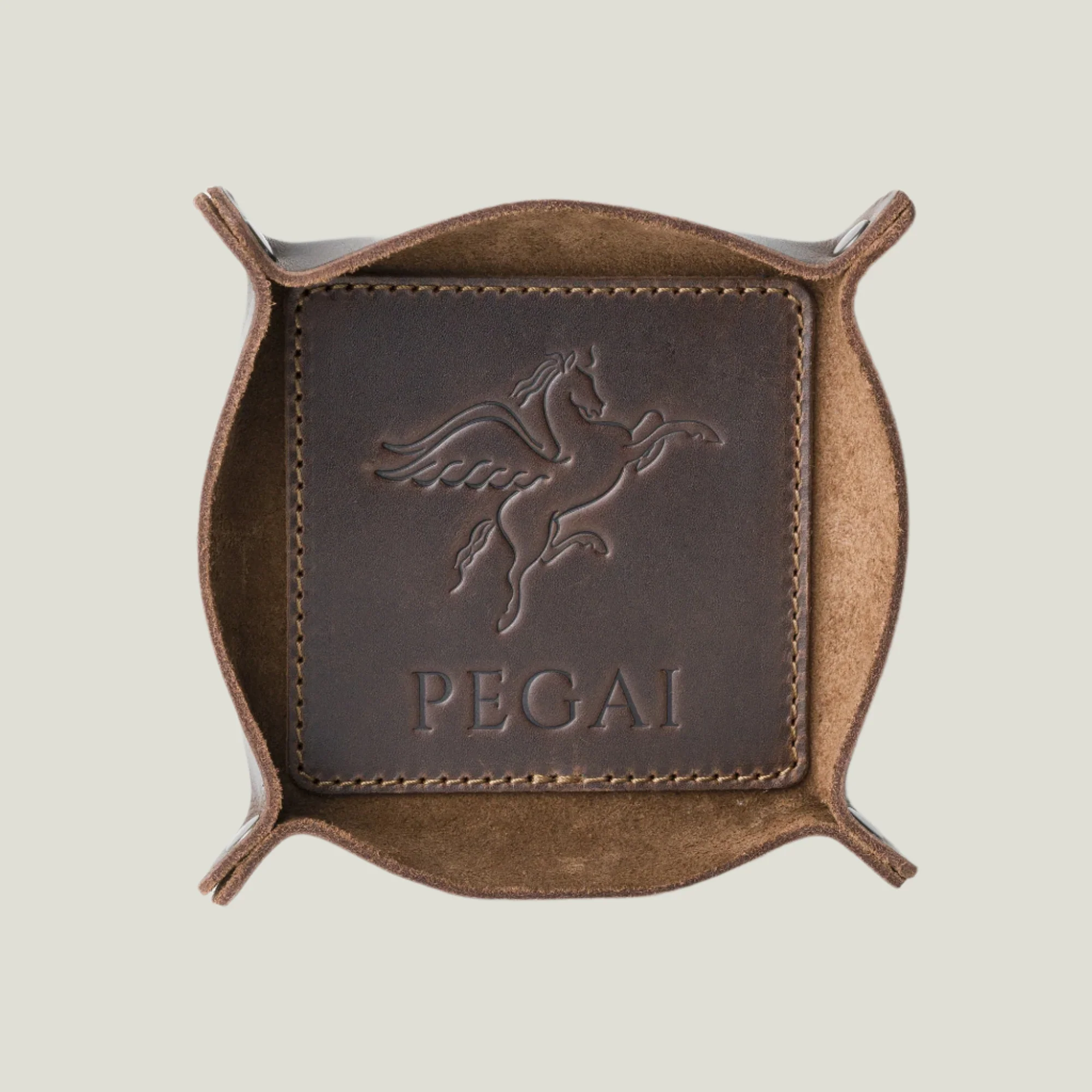 Lane Leather Catchall Tray | Antique