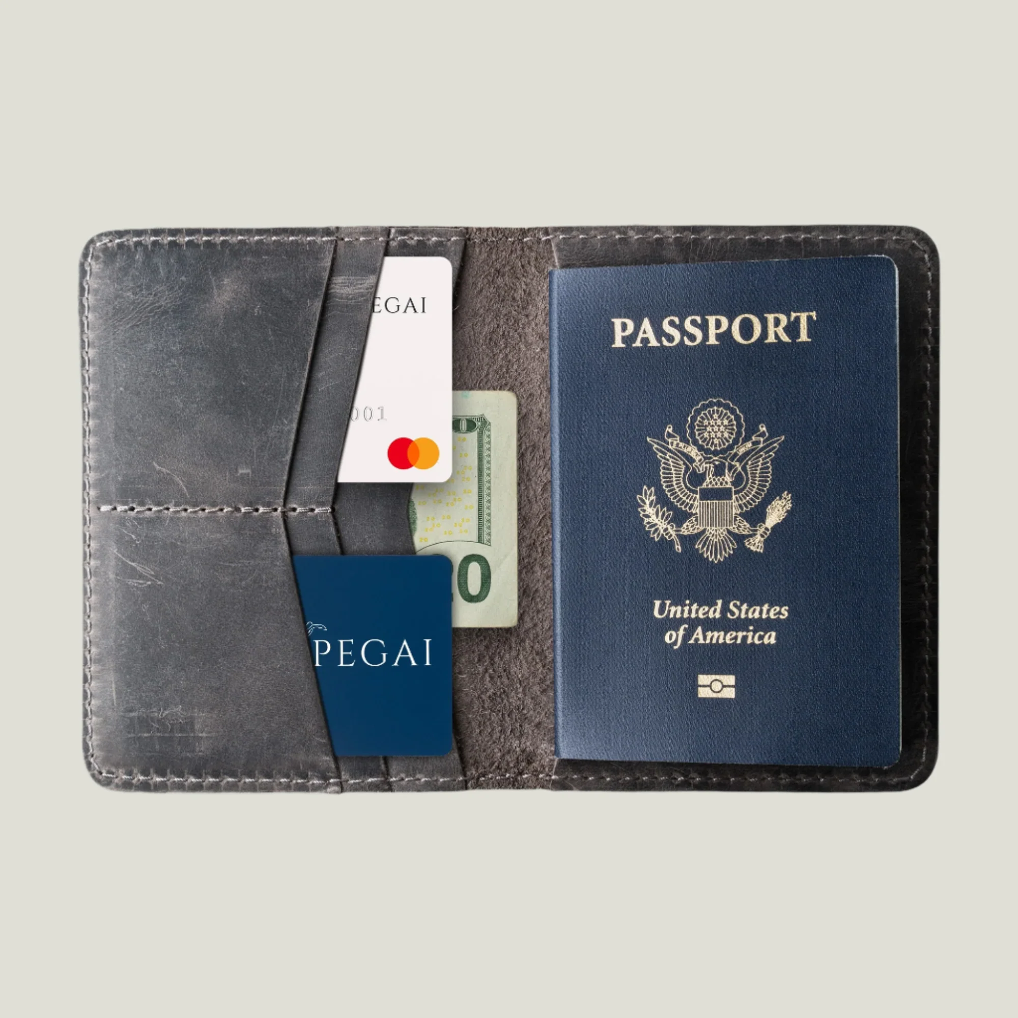Pike Leather Passport Wallet | Rock - Image 6