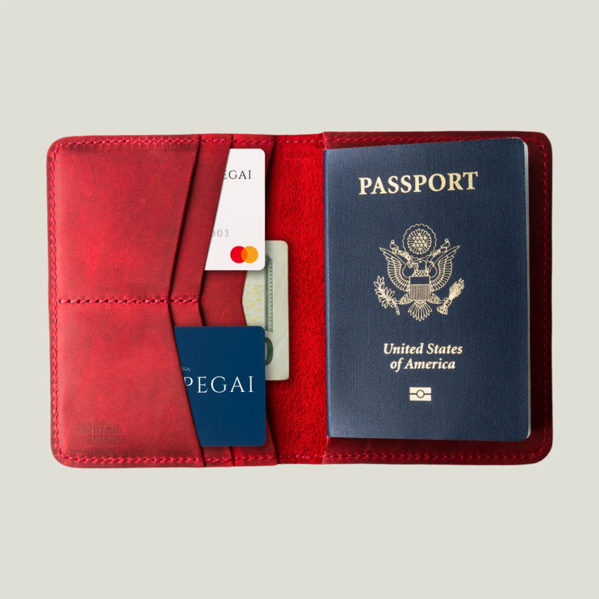 Pike Leather Passport Wallet | Rose - Image 6