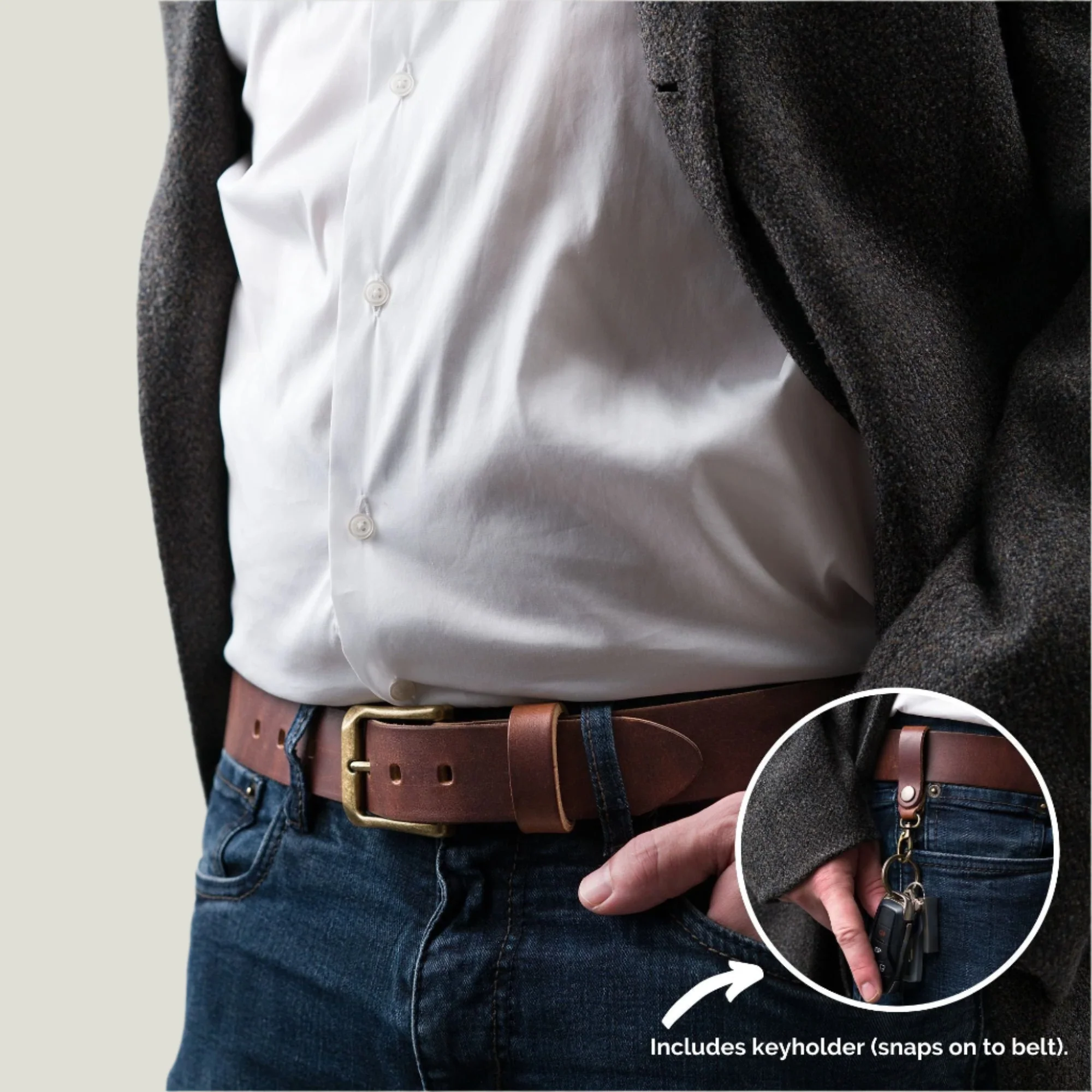 McTroy Men's Leather Belt | Plano Rustic - Image 5
