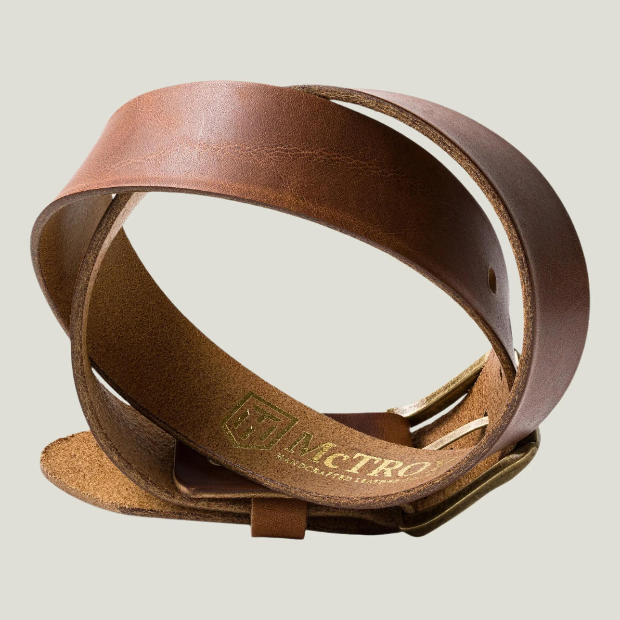 McTroy Men's Leather Belt | Saddle Brown - Image 3
