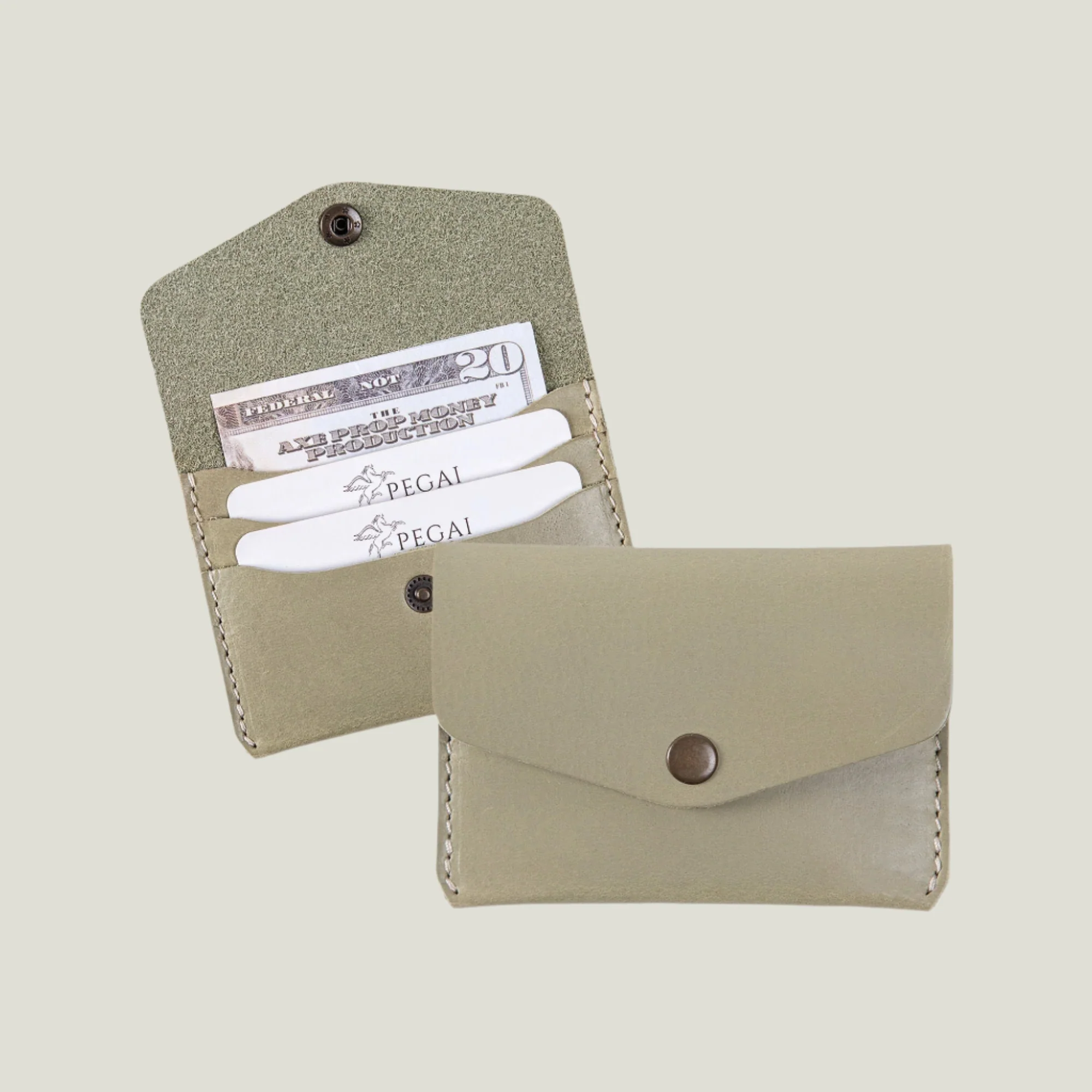 Seline Leather Card Holder | Aqua