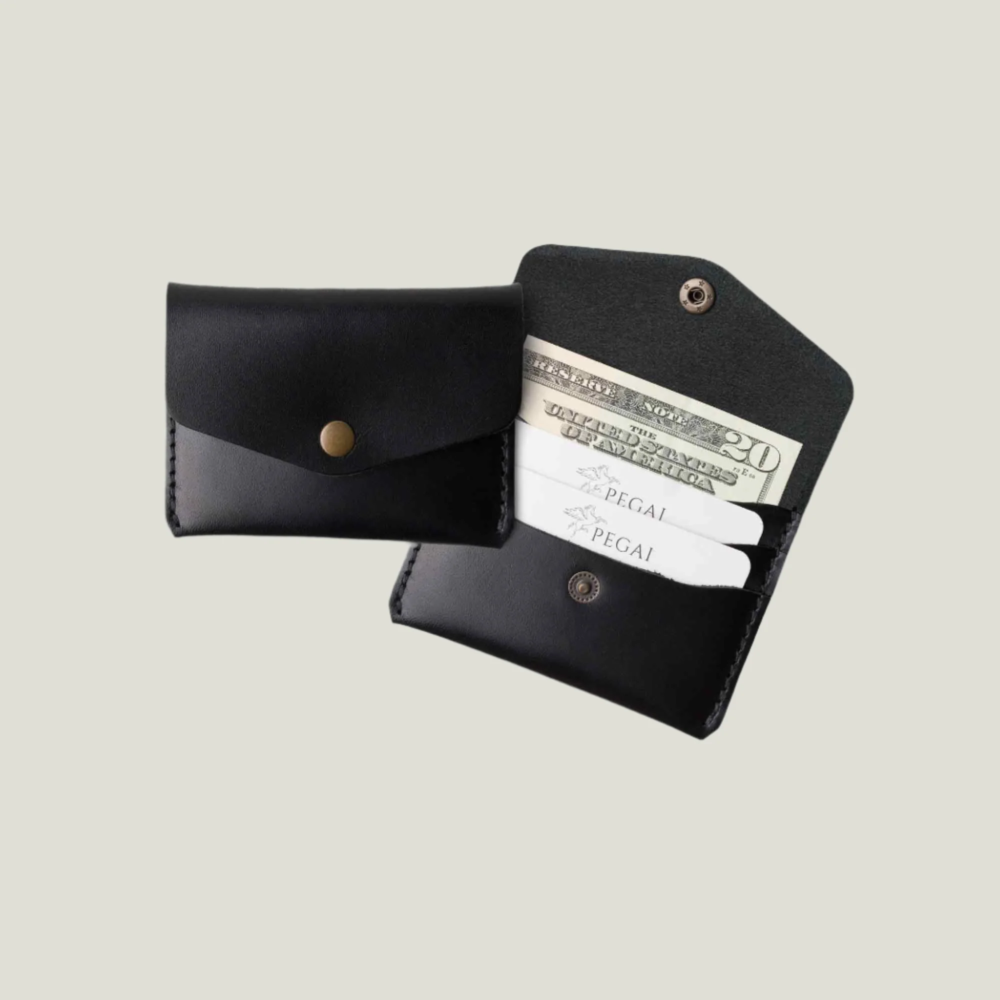 Seline Leather Card Holder | Black