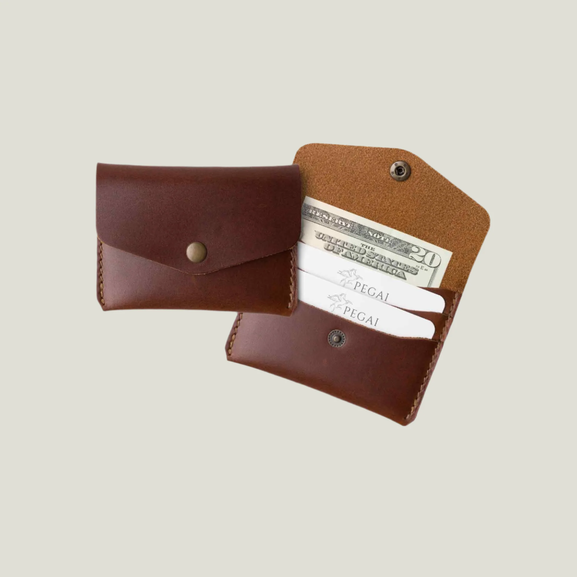 Seline Leather Card Holder | Rum