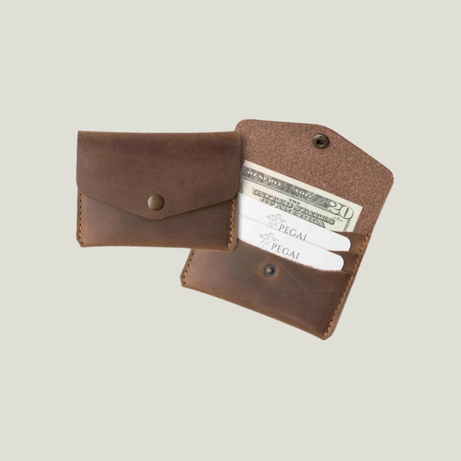 Seline Leather Card Holder | Sand