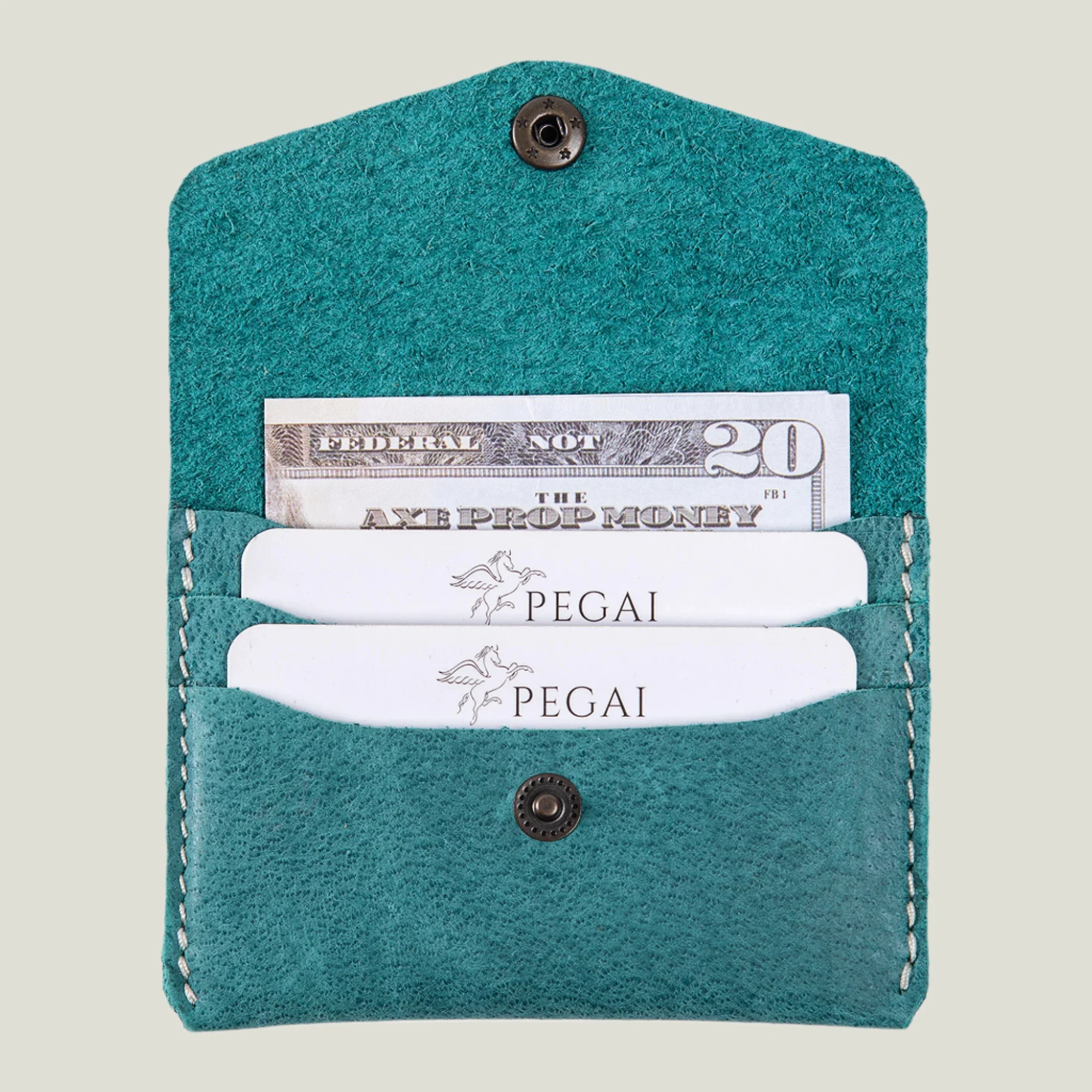Seline Leather Card Holder | Turquoise - Image 5