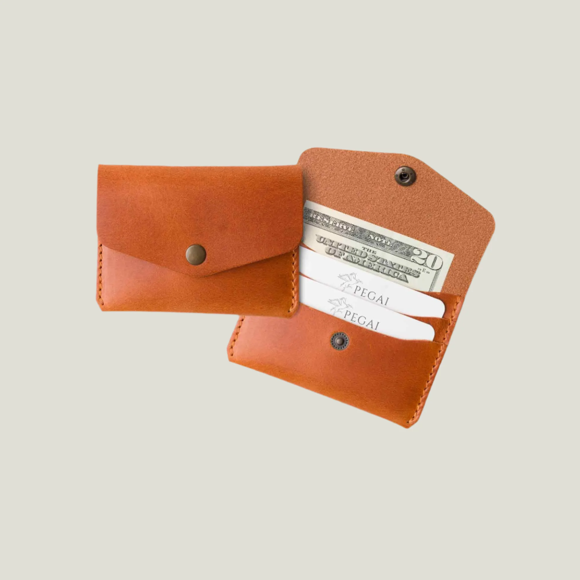Seline Leather Card Holder | Whiskey