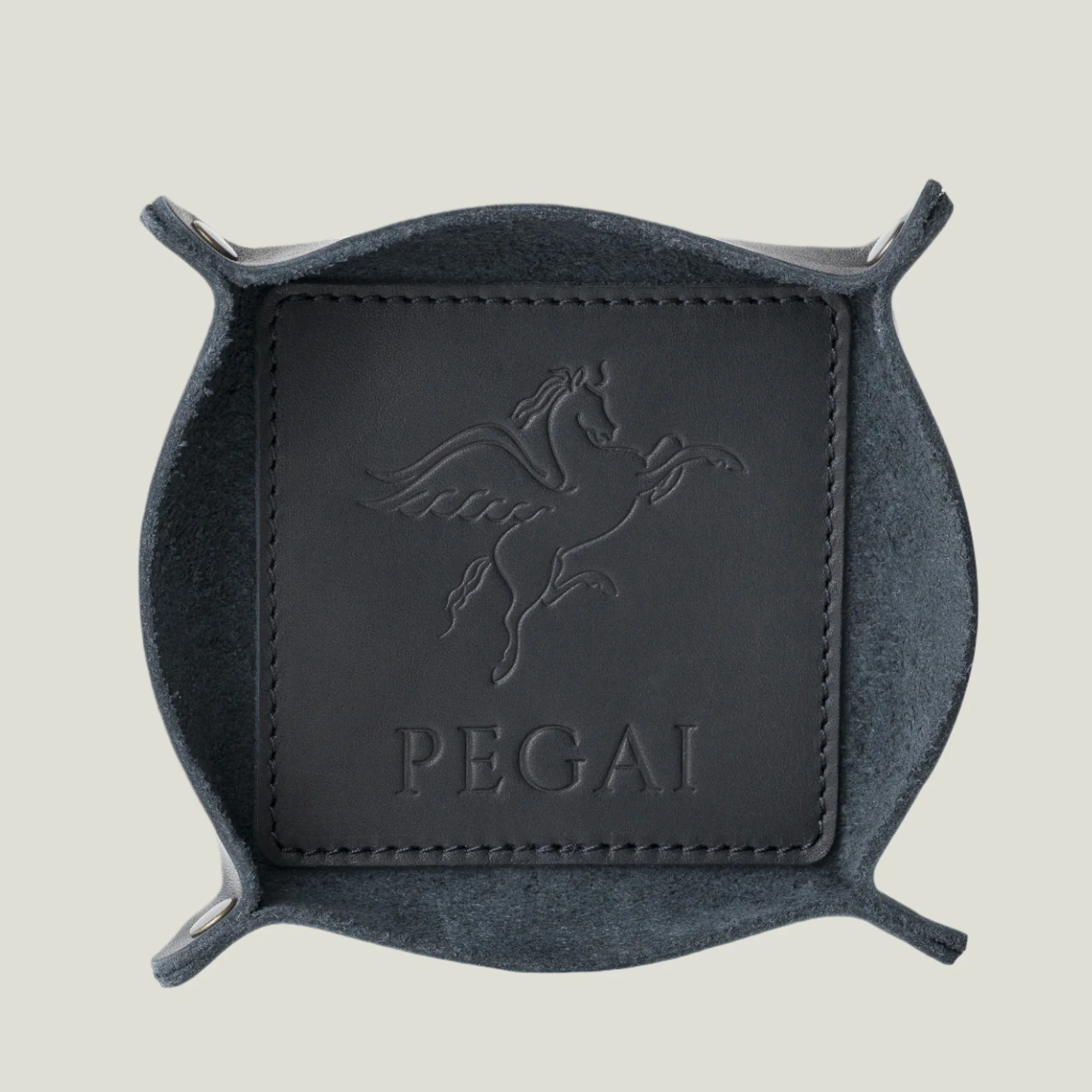 Stack Leather Coasters & Catchall Tray Set | Black - Image 4