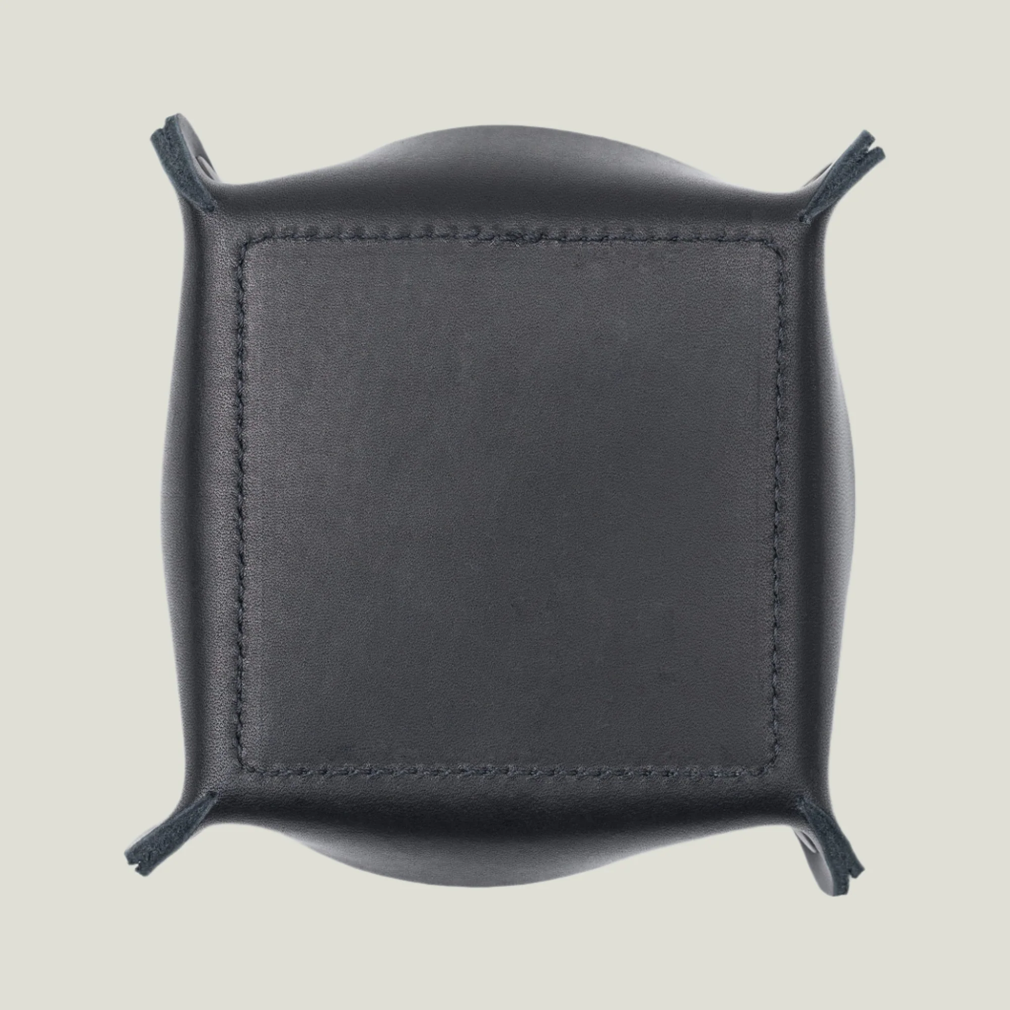 Stack Leather Coasters & Catchall Tray Set | Black - Image 5